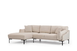 Atelier Del Sofa Sofá Esquinero Leo Izquierdo Crema 255x150 cm
